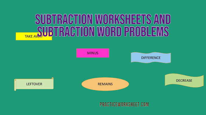 Subtraction Worksheets and Subtraction Word Problems