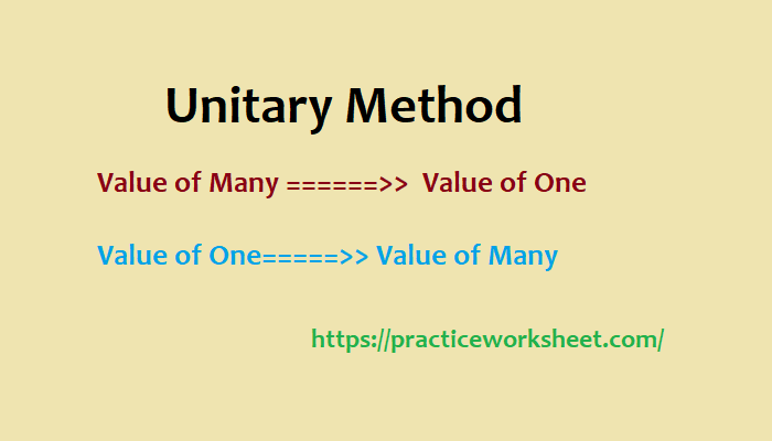 Unitary Method